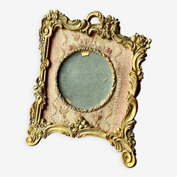 Metal gold colored picture frame brass