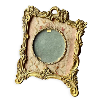 Metal gold colored picture frame brass