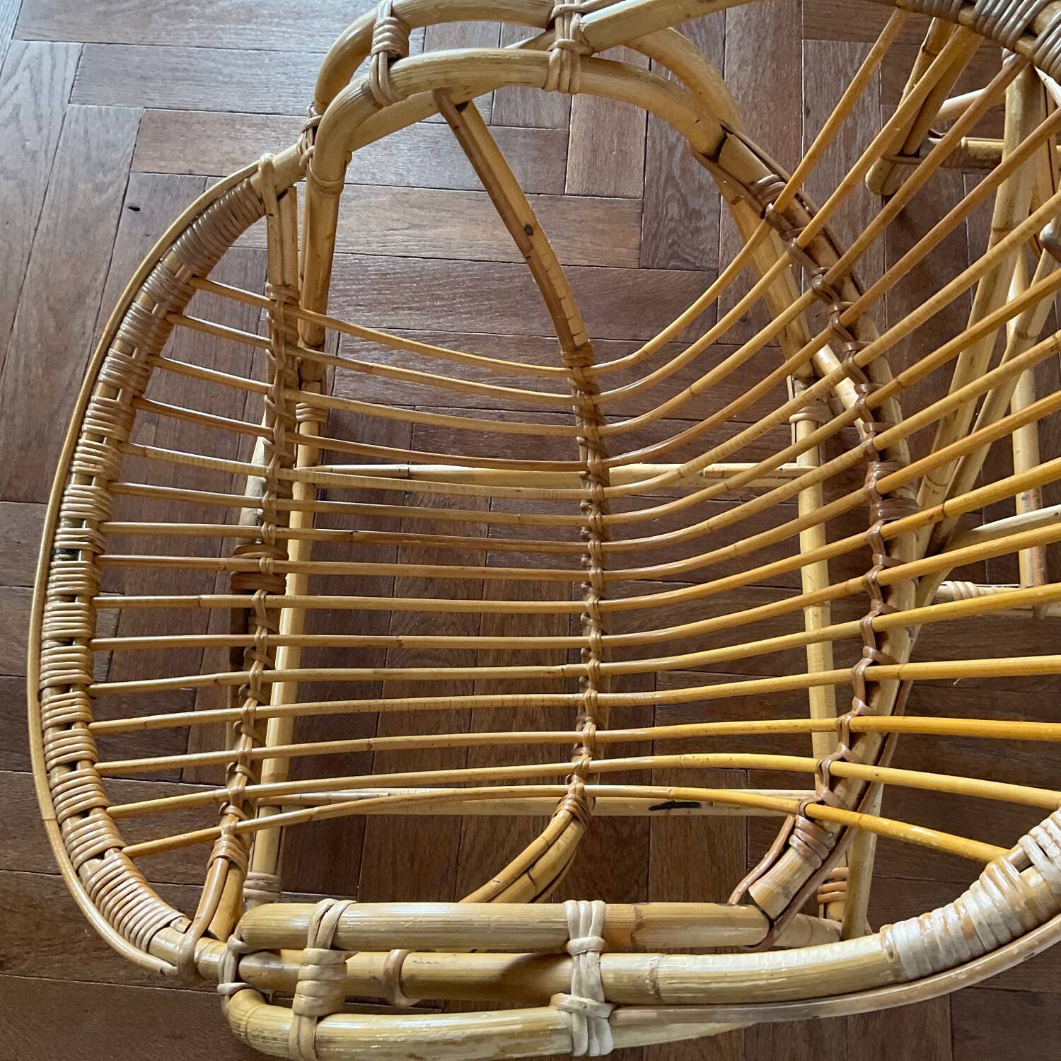 Pair of vintage rattan armchairs from the 70s