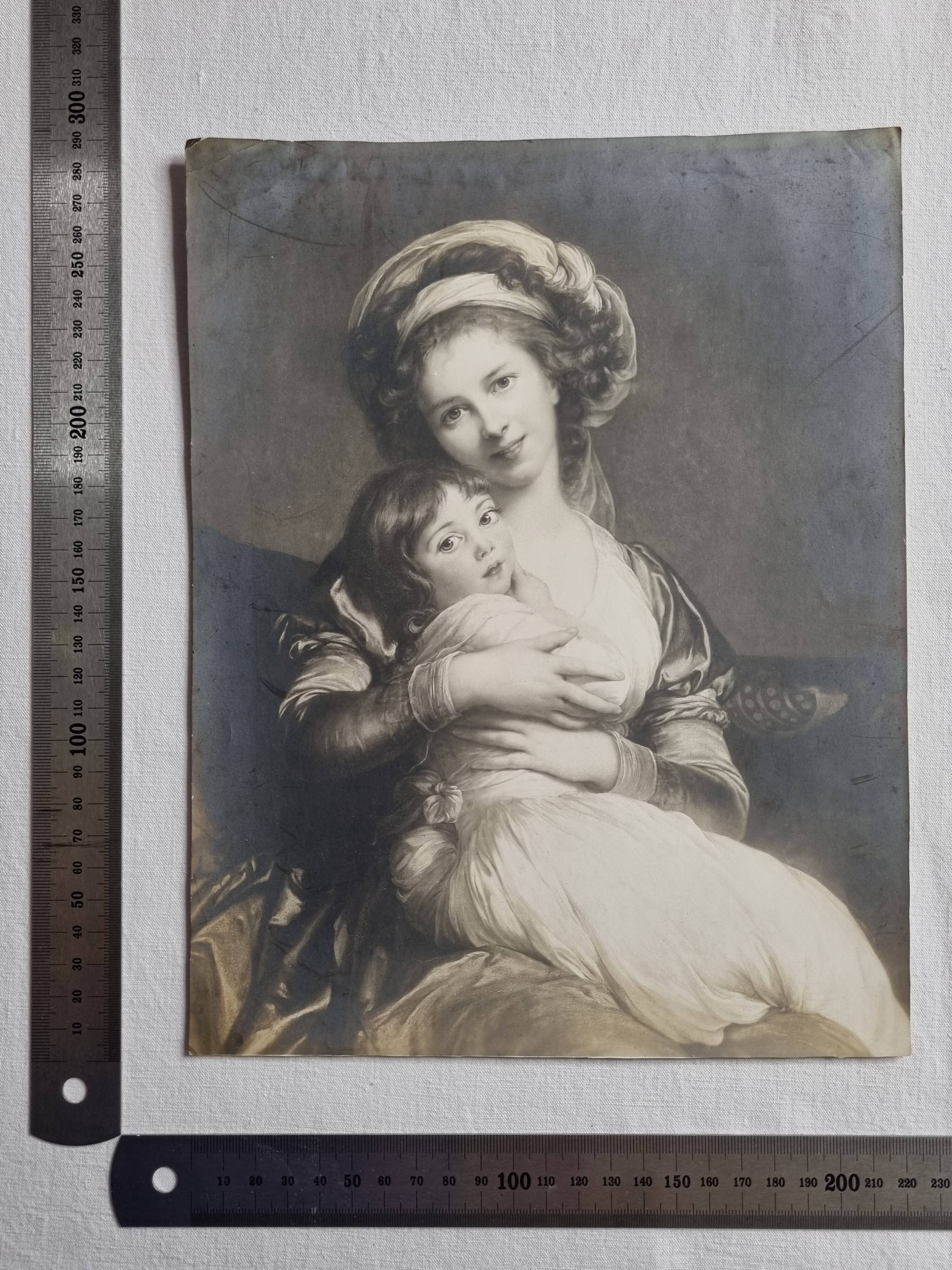 Old photograph "Madame Vigée Le Brun and her daughter" A Mouttet Paris