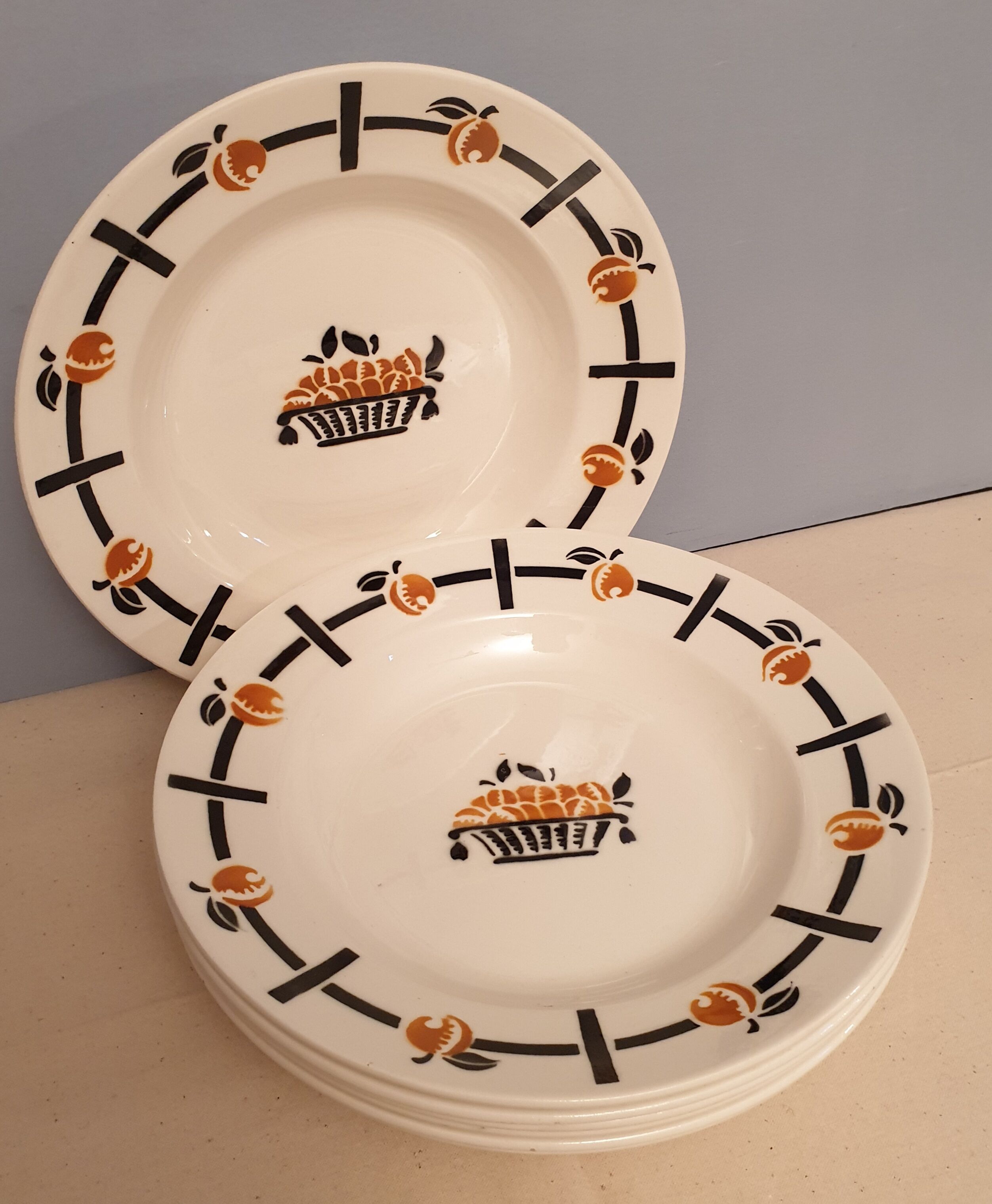 Set of 7 Badonviller hollow plates