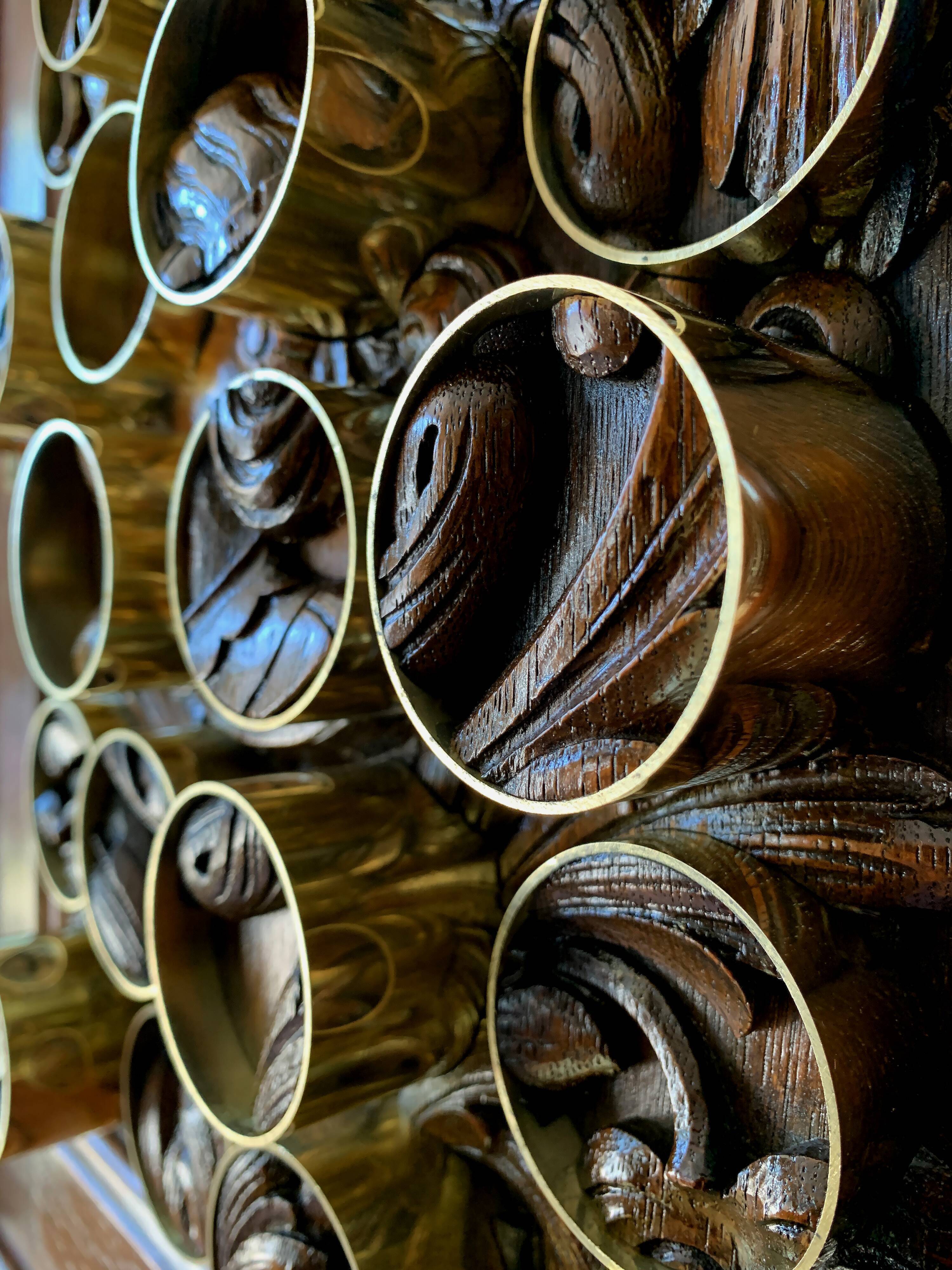 Bar in neo-renaissance style in solid oak