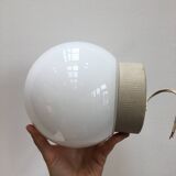 Bauhaus style wall lamp with opaline globe