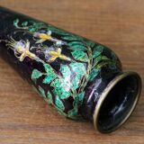 Enameled vase, art nouveau, Limoges, Jules Sarlandie