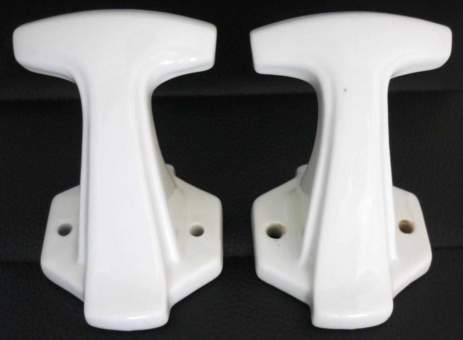 Set of 4 coat hooks, antique porcelain coat rack, art deco circa 1920