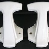 Set of 4 coat hooks, antique porcelain coat rack, art deco circa 1920