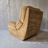Beige velvet armchair