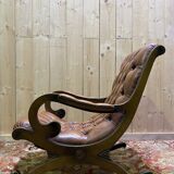 Chesterfield leather rocking chair in Havana.