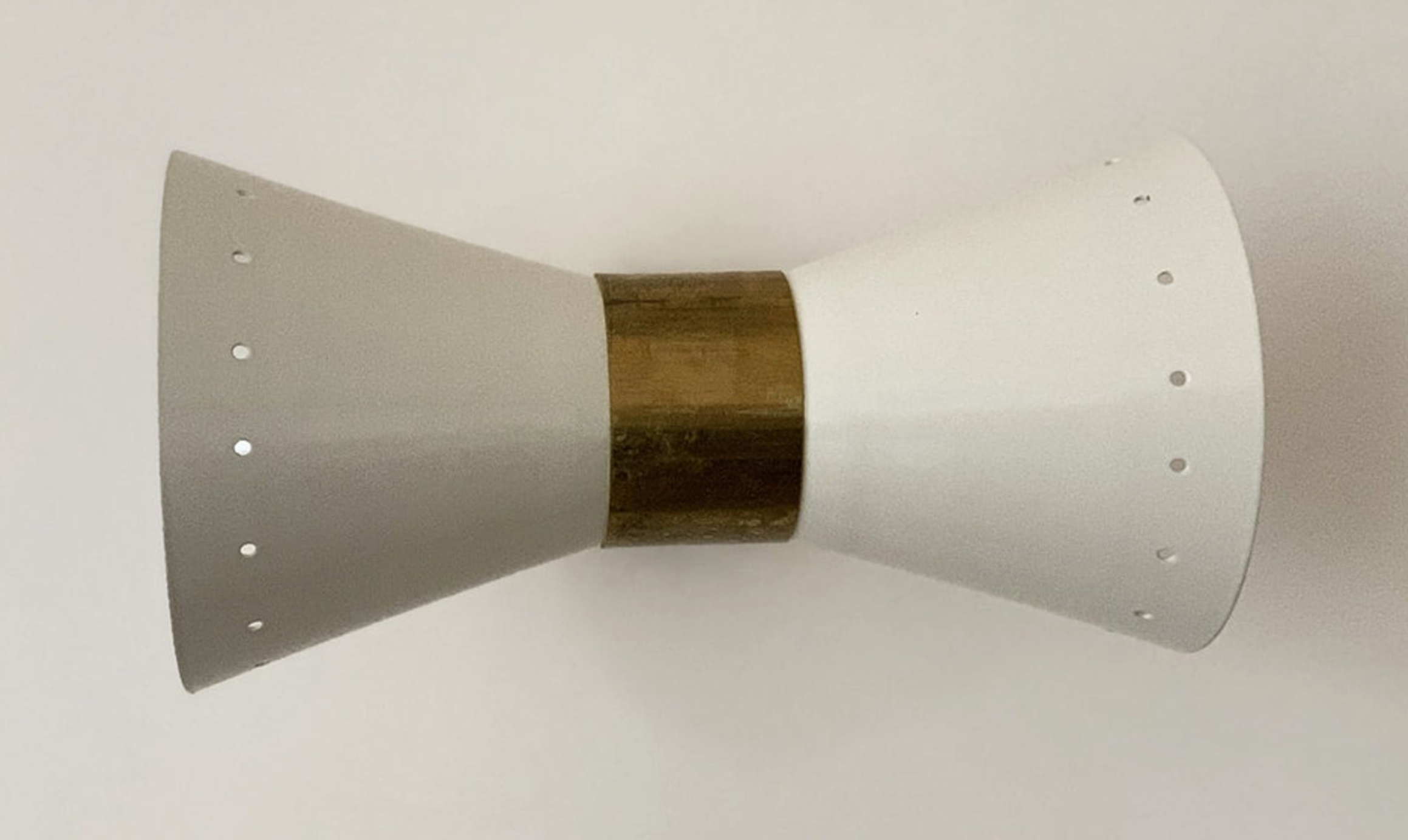 Pair of white diabolo wall lights