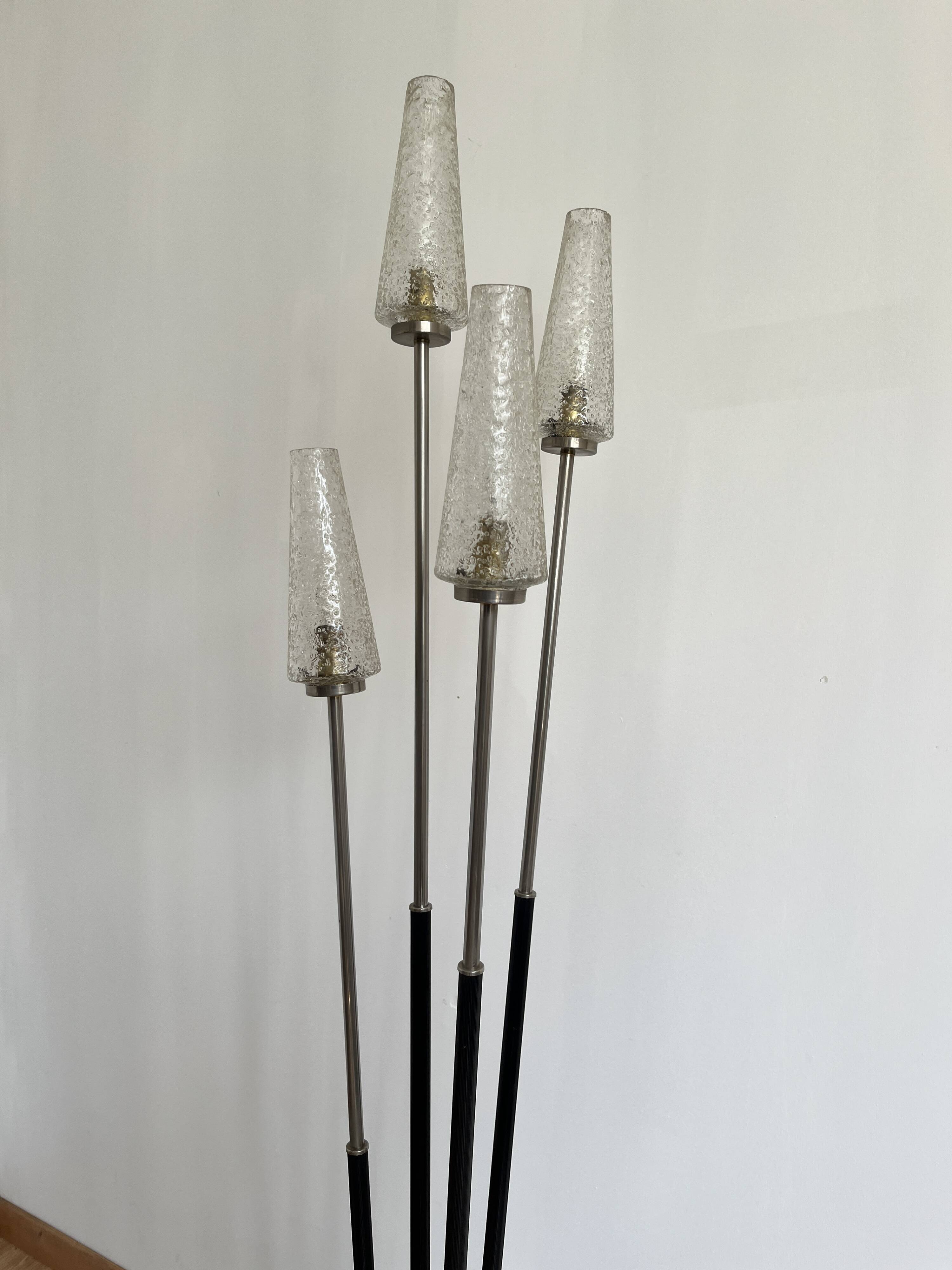 Lampadaire 4 feux design italien vers 1950