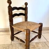 Solid oak low chair