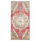 Vintage Turkish Hand-Knotted Wool Cotton Pink Runner Rug 105x228