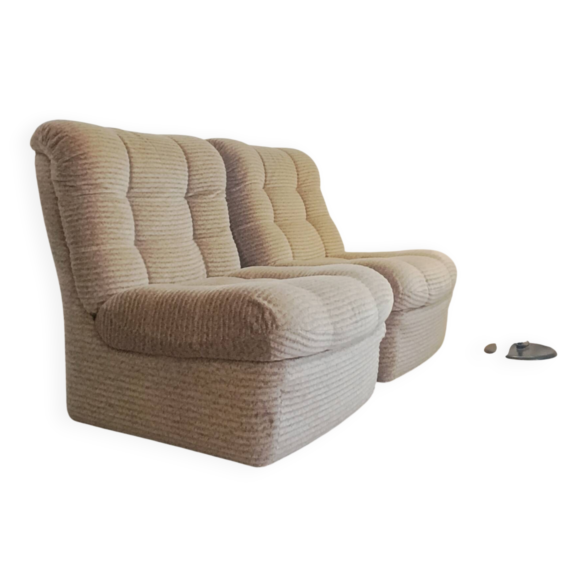 Chauffeuse Beka 1970 velours beige