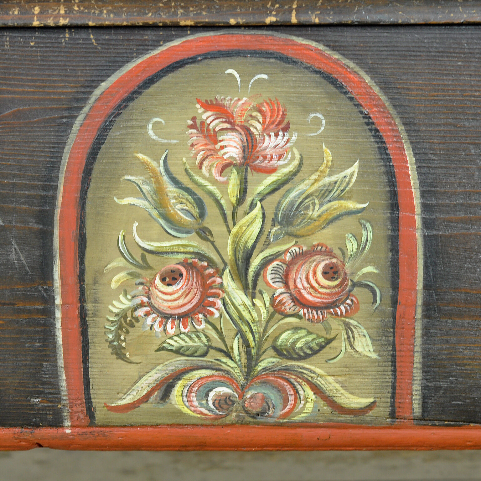 Folk art wedding chest, circa 1850