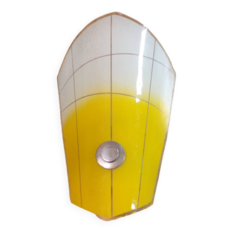 1950 painted glass wall light