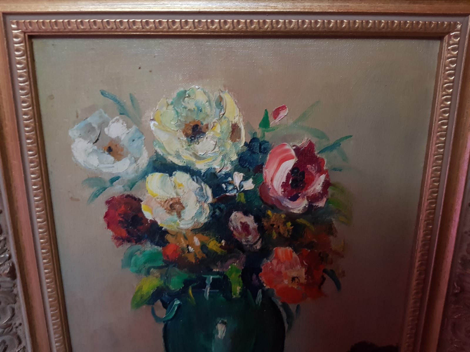 Old painting bezard bouquet of flowers