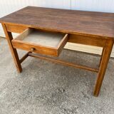 Solid oak farmtop table with 1 drawer