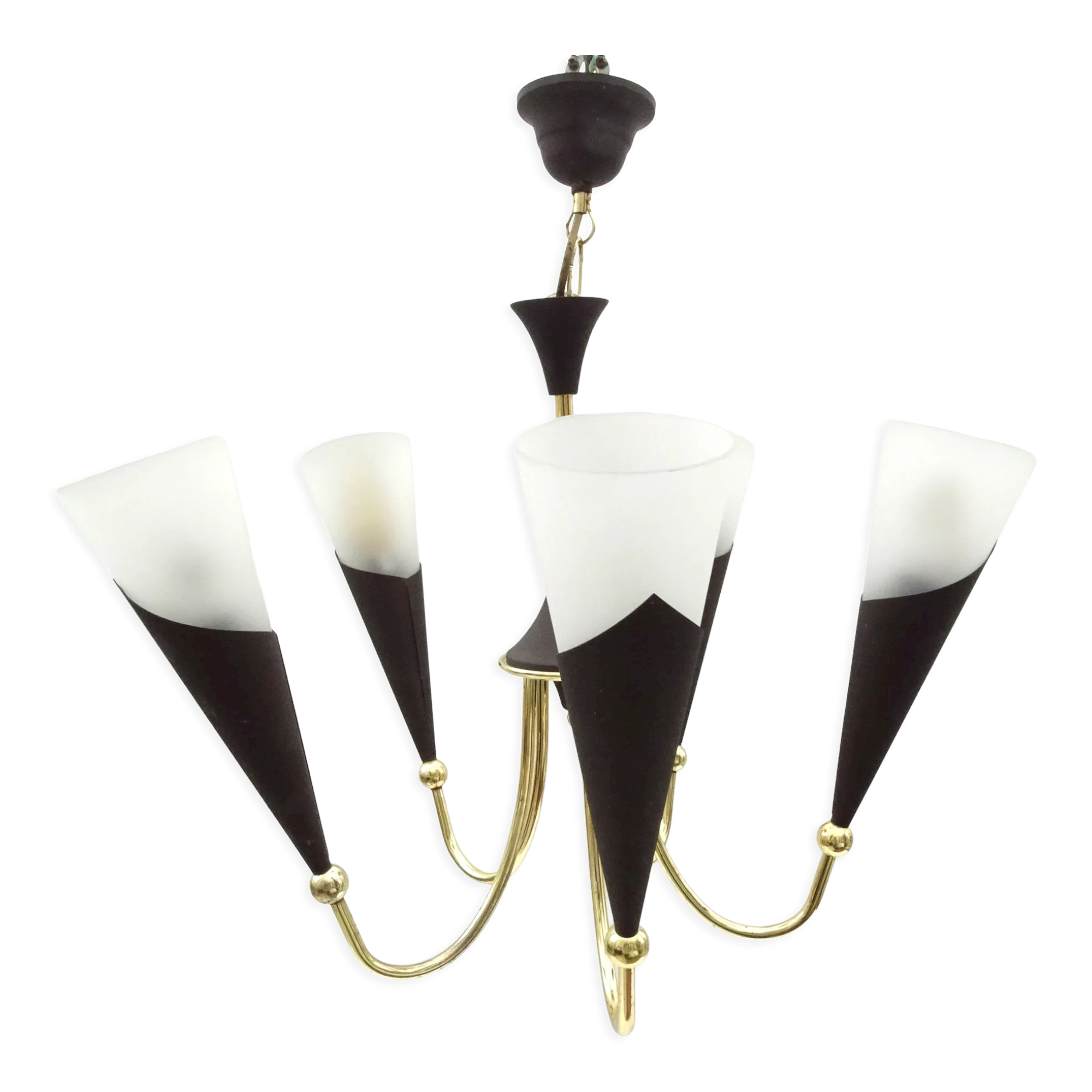 5-branched chandelier cone shaped abat jour