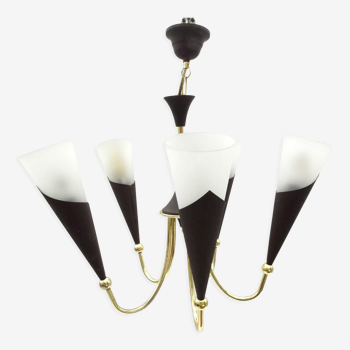 5-branched chandelier cone shaped abat jour