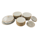 Tableware service 40 pieces in white and gilded porcelain CG Cie France Limoges