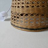 70s woven wicker pendant light