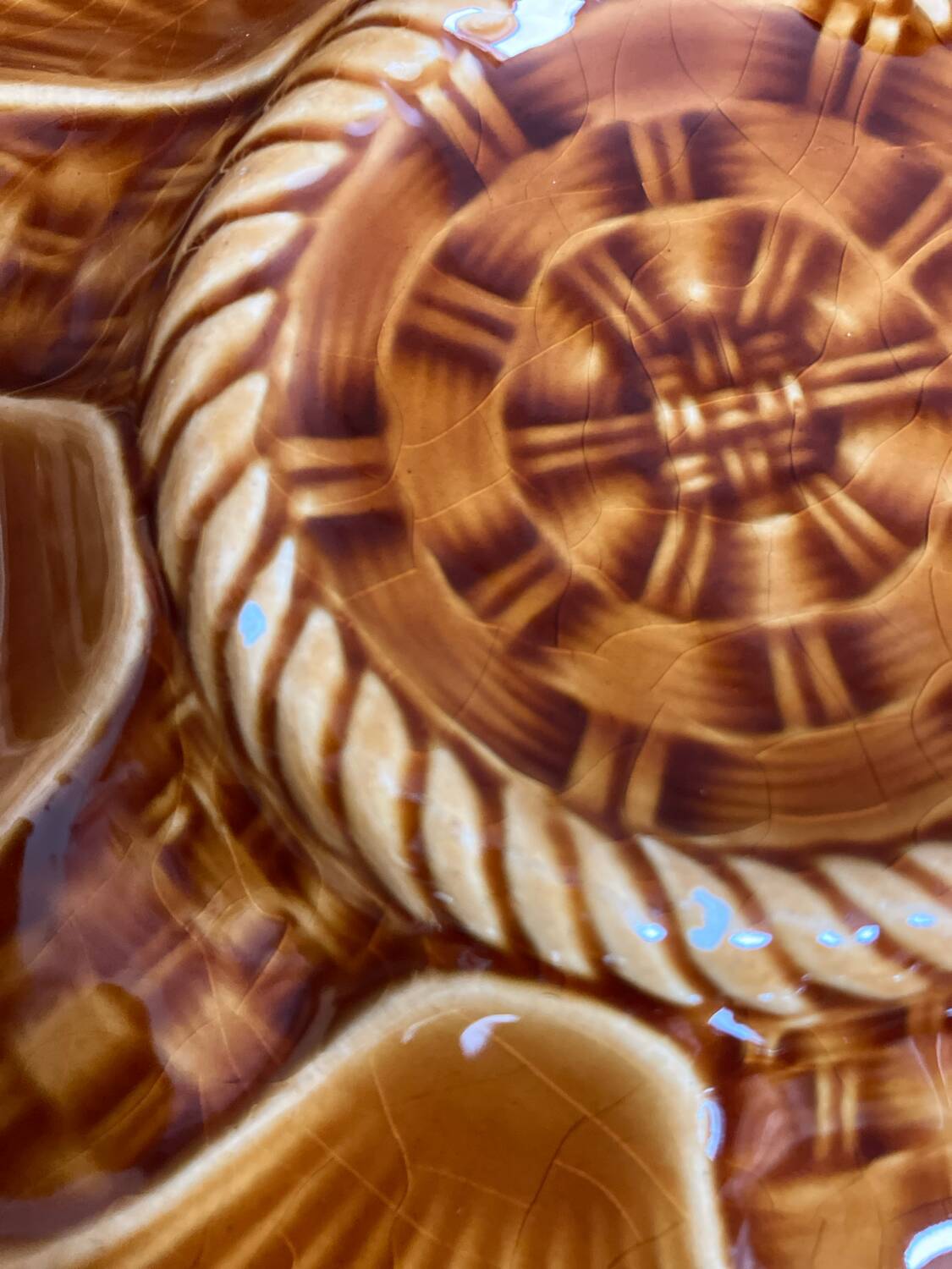 6 assiettes à huîtres barbotine 