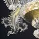 Wonderful large size Venetian chandelier, transparent and gold Murano glass