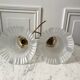 Pair of tulip wall lamps in molded glass on porcelain support 20s