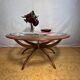 Mid Century retro vintage teak spider astro coffee table 1970  Viktor Wilki