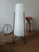 Tripod lamp in metal and white plastic, mid-century space age.