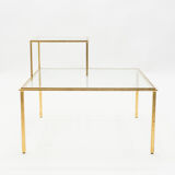 Table basse fer forgé dorée signée Robert Thibier années 60