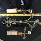 Pair of bronze sconces and pendants