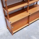 Vintage wooden bookshelf library
