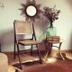 Vintage wood chair and folding cannage 60s