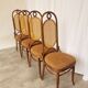 Lot de 4 chaises de salle à manger vintage en bois courbé : dossier en rotin, style Thonet