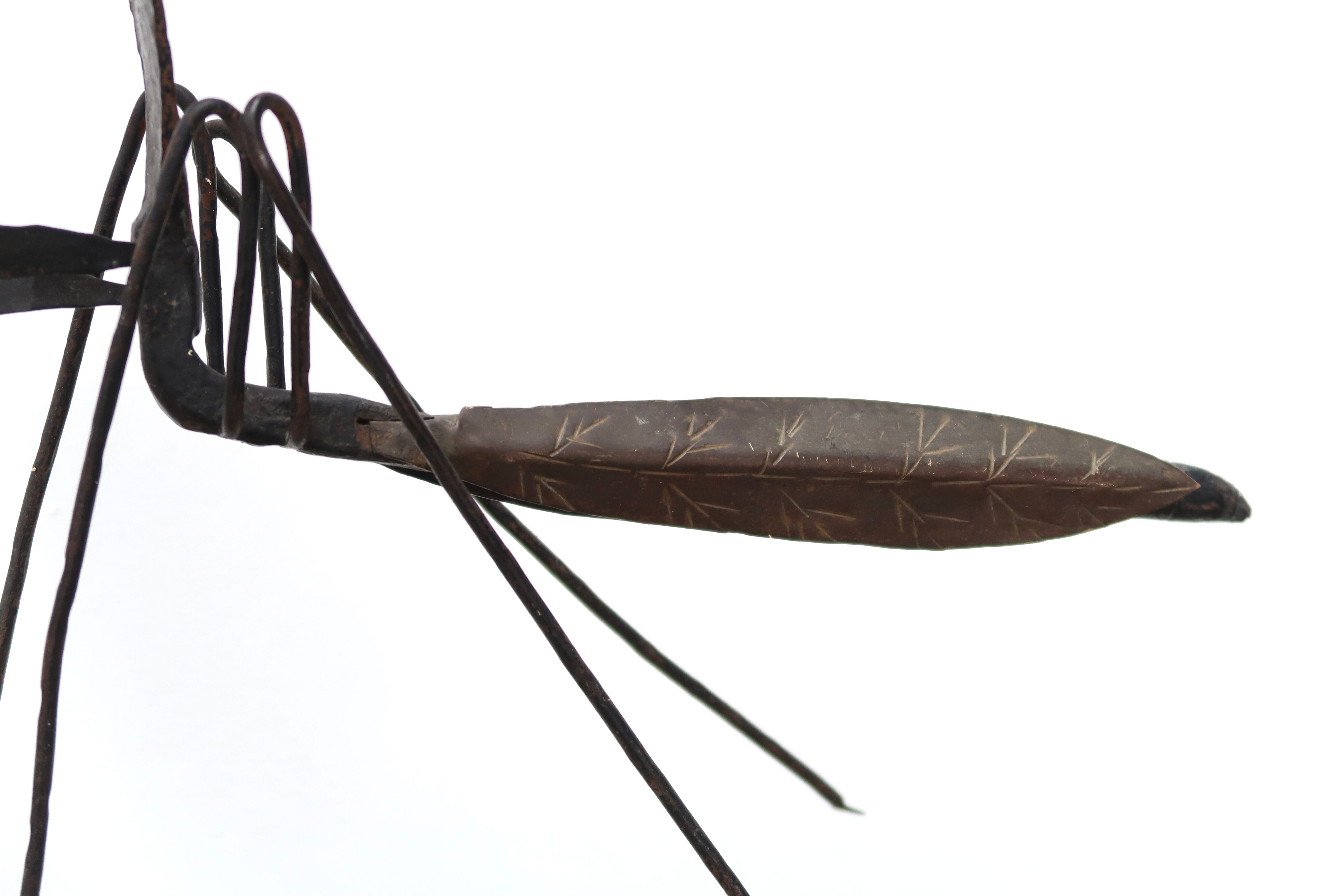 Sculpture of a religious mantis in wrought iron, 50s