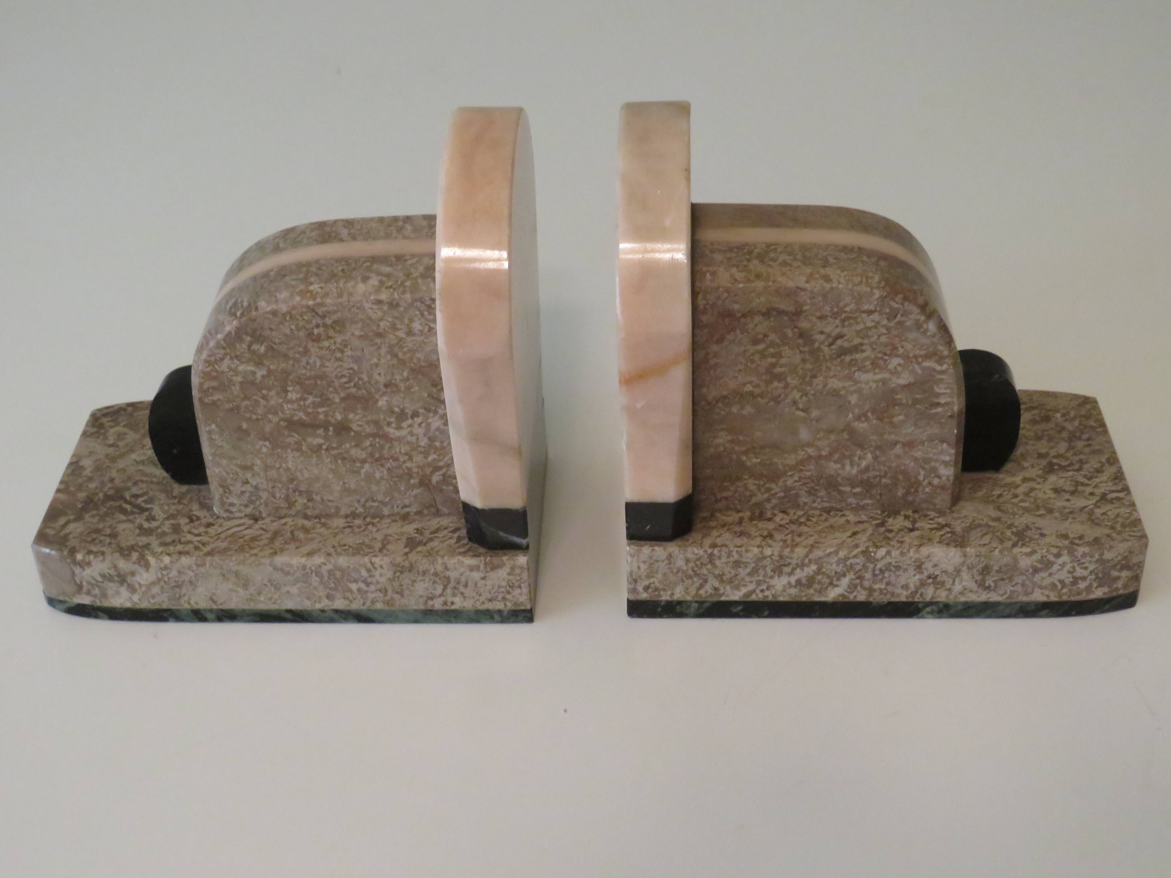 Pair of Art Deco marble bookends from the 1930s