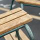 2 benches vintage industrial school france - 1950'