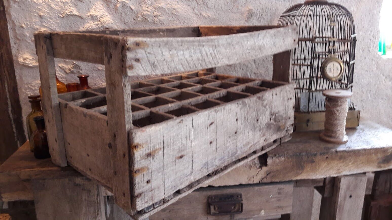 Caisse ancienne pour 20 bouteilles