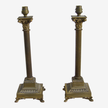 Pair of antique lamp legs in neoclassical style