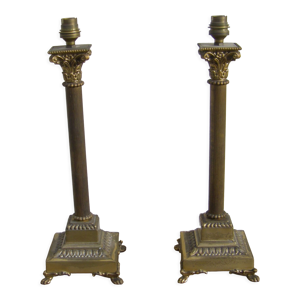 Paire de pieds de lampe ancien