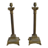 Paire de pieds de lampe ancien de style néoclassique