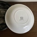 Set of 6 salins 1960s golfe juan black calotte plates
