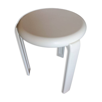 Tabouret tripode Lucchese blanc - Années 1970 - Fabriqué en Italie