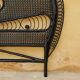 Vintage headboard in black rattan