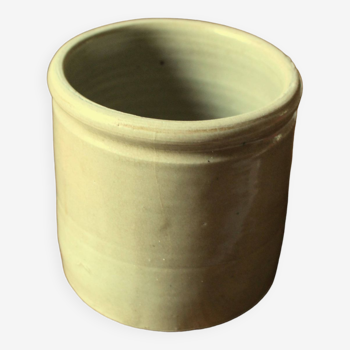 Gray beige glazed stoneware pot