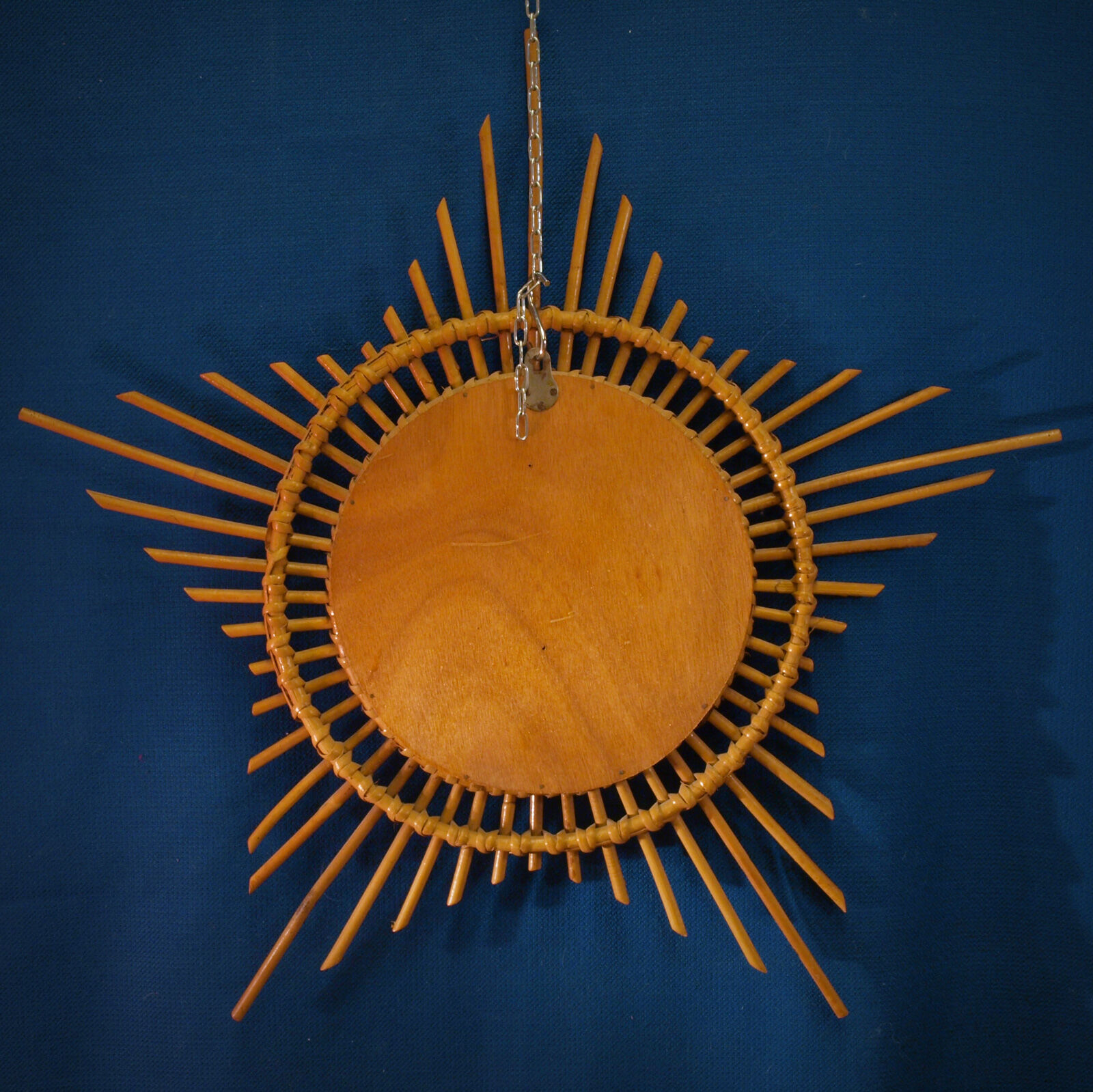 Large mirror sun rattan 65 cm