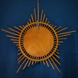 Large mirror sun rattan 65 cm