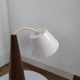 Louis Kalff Opaline and teak pendant lamp for Philips