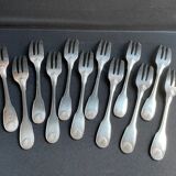 12 Christofle silver metal cake forks model Vendôme/Arcantia before 1983